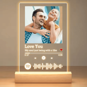 Custom Spotify Acrylic Lamp with Photo & Song - Personalized Music Plaque Romantic Gift for Couples