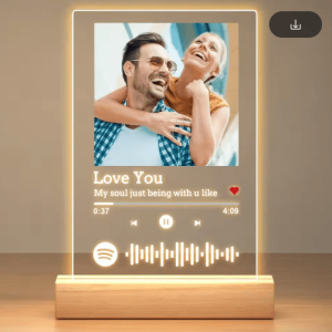 Custom Spotify Acrylic Plaque Lamp - Personalized Romantic Music Gift for Couples