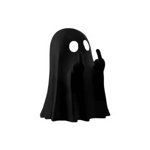 Cute Middle Finger Ghost Statue - Funny Halloween Decor for Home, Table & Party Display