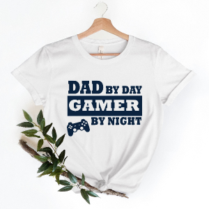 Dad By Day Gamer By Night T-Shirt, Gamer Dad Shirt, Funny Dad Shirt, Father's Day Gift, Gamer Husband Gift Idea,Funny Ga