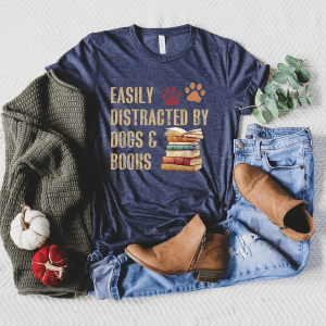 Dogs & Books Shirt Funny Dog Lover Reader Tee
