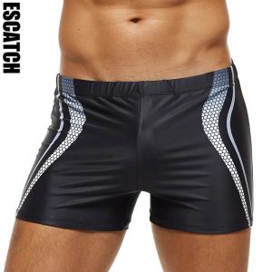 ESCATCH Plus Size Printed Mens Swim Trunks