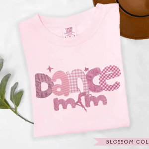 Faux Embroidered Dance Mom Shirt Comfort Colors Ballet Mama Gift Tee