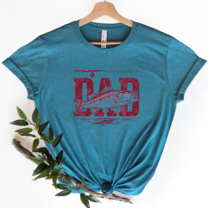 Fishing Dad T Shirt Bass Angler Graphic Tee Gift