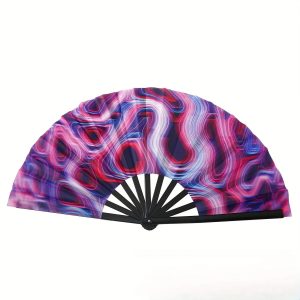 Fluorescent Folding Hand Fan Vibrant Glow Dance Fan for Parties and Performances