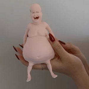 Funny Belly Doll Figurine | Quirky Expressive Silicone Desktop Decor