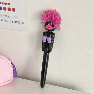 Funny Boxing Stress Relief Pen Cartoon Big Mouth Ballpoint Desk Toy Gift