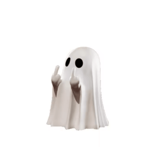 Funny Middle Finger Ghost Figurine Cute Halloween Tabletop Decor