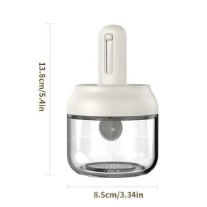Glass Seasoning Jar with Telescopic Spoon - Airtight Salt & Spice Storage Container for Kitchen