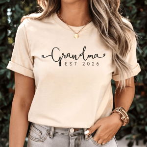 Grandma Est 2026 Shirt Custom Year Personalized Grandma Gift Tee