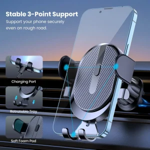 Gravity Lock Car Phone Holder Air Vent Mount for Safe Hands Free Driving