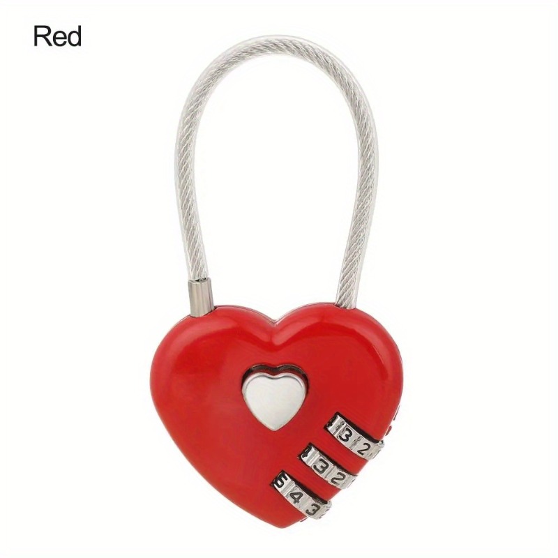 Heart Shaped Digit Combination Luggage Lock Set
