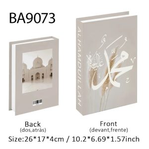 Islamic Kaaba Decorative Book Storage Box - Luxury Mosque Faux Book Organizer for Home Decor