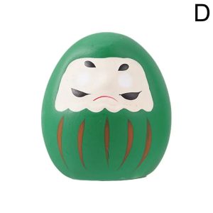 Japanese Daruma Doll Lucky Charm Mini Ceramic Fortune Decor for Home and Gifts