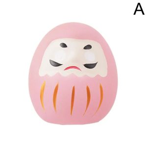 Japanese Daruma Doll Miniature Ceramic Lucky Charm Fortune Decor