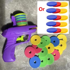 Kids Outdoor Foam Disc Gun Toy Double Parent-Child Interactive Fun