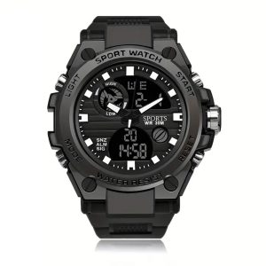 LED Digital Watch Dual Display Sports Electronic Watch with Alarm Stopwatch