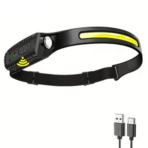 LED Sensor Headlamp With USB Recharge | Hands-Free Motion Light For Work, Hike, Emergencies