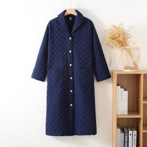 Ladies Winter Robe, Warm Cotton with Filler, Long Sleeve Bathrobe for Women