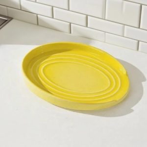 Large ceramic spoon rest for stove top and kitchen counter
