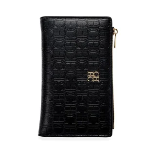 Leather Zipper Coin Purse Luxury Lettered Print Card Holder Pouch for Women