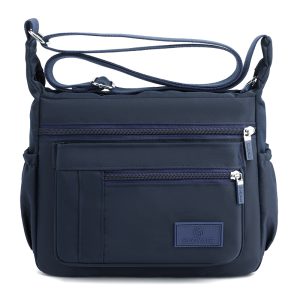 Lightweight Nylon Crossbody Bag with Adjustable Strap and Multi Pocket Design