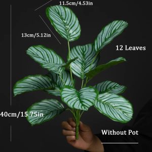 Lush Artificial Tropical Palm & Monstera Bouquet
