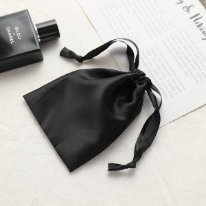 Luxury Faux Silk Satin Jewelry Pouch Drawstring Gift Bags Reusable Storage