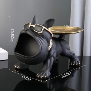 Luxury French Bulldog Sculpture Storage Butler