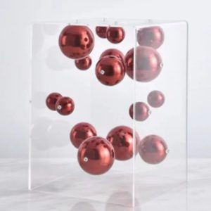 Luxury Geometric Metal Ball Decor Acrylic Display Box Modern Minimalist Home Accent