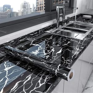 Marble Self-Adhesive Wallpaper - Modern Peel & Stick Waterproof Contact Paper for Kitchen & Bathroom