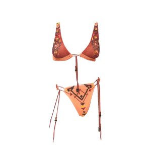 Me Fui - Triangle High, Slip Fisso Bordeaux/orange M21-0232X3