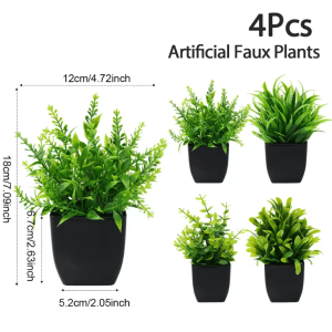 Mini Artificial Bonsai Plant - Realistic Potted Greenery for Desk & Home Decor