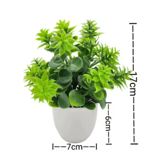 Mini Artificial Potted Plant Bonsai Decorative Fake Flower Tabletop Ornament for Home and Office Decor