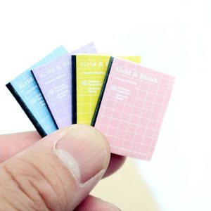 Mini Cartoon Exercise Book Model | 4Pcs/Set Dollhouse DIY Study Room Accessories