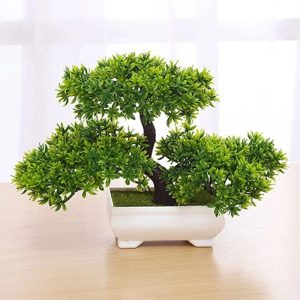 Mini Green Artificial Bonsai Tree - Realistic Faux Plant for Home, Table & Garden Decor