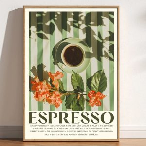 Minimalist Coffee Wall Art Retro Kitchen Poster for Coffee Lovers