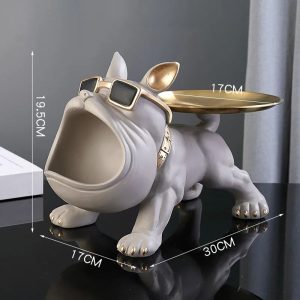 Modern Bulldog Figurine Storage Box & Artistic Puppy Sculpture Home Decor