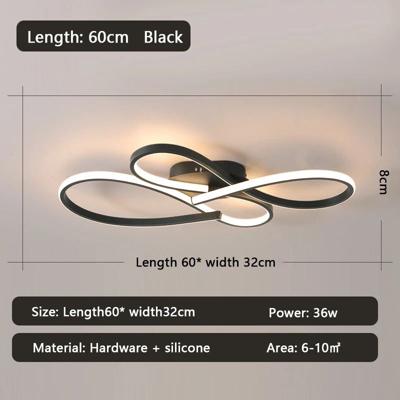Modern Infinity LED Curved Ceiling Chandelier