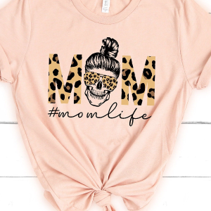 Mom Life T-shirt - Messy Bun Skull Shirt, Perfect Gift for Moms