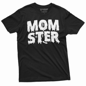 Momster Halloween Shirt - Funny Mom Halloween Graphic Tee Cute Spooky Gift for Moms