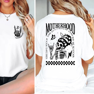 Motherhood Sometimes I Rock It Sometimes It Rocks Me Shirt, Mama Shirt, Mom Shirt, Rocker Mom Gifts, Mothers Day Gift