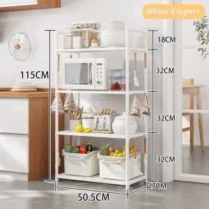 Multi Layer Floor Standing Microwave Storage Rack
