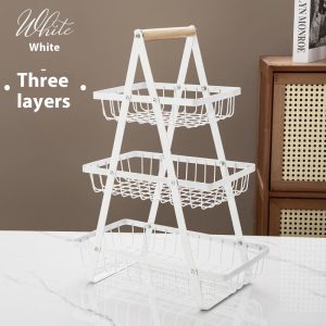 Multifunctional Fruit Basket, New Portable Iron Kitchen Storage Rack, Multi-layer Snack Storage Shelf