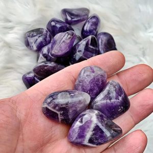 Natural Amethyst Tumbled Stones 100g Bulk Polished Crystal for Reiki, Decor and Gifting