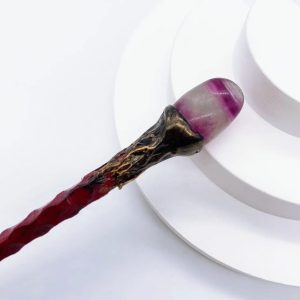 Natural Crystal Magic Wand Rose Quartz Witchcraft Scepter