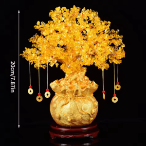 Natural Crystal Money Tree Feng Shui Fortune Tree Decor with Wealth Energy Design