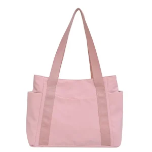 New Women's Bag, Solid Color Tote Bag, Large Capacity Nylon Shoulder Bag, Simple Mommy Go Out Bag, Leisure Handbag
