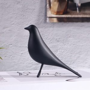 Nordic Minimalist Bird Sculpture | Modern Resin Desk Ornament & Artistic Home Decor