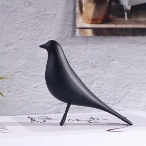 Nordic Minimalist Bird Sculpture Resin Ornament for Modern Home Decor